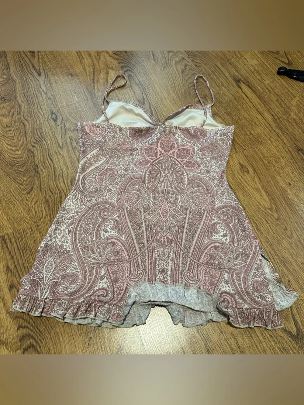 R Wear Rampage Y2K vintage Paisley Pink Cream Sleeveless top babydoll medium - Picture 4 of 6